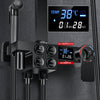 Exposed Shower Taps Mixer Valve Black Bathroom Square Twin Head Bar Shower Set