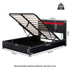 4ft6 Double Gas Lift Ottoman Storage Bed Frame w/ LED Lights Faux Leather Black