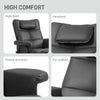Massage Recliner Chair with Footstool PU Armchair with Adjustable Backrest Black