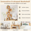 Decorative Storage Organizer 5-Tier Bamboo Bookshelf-Natural