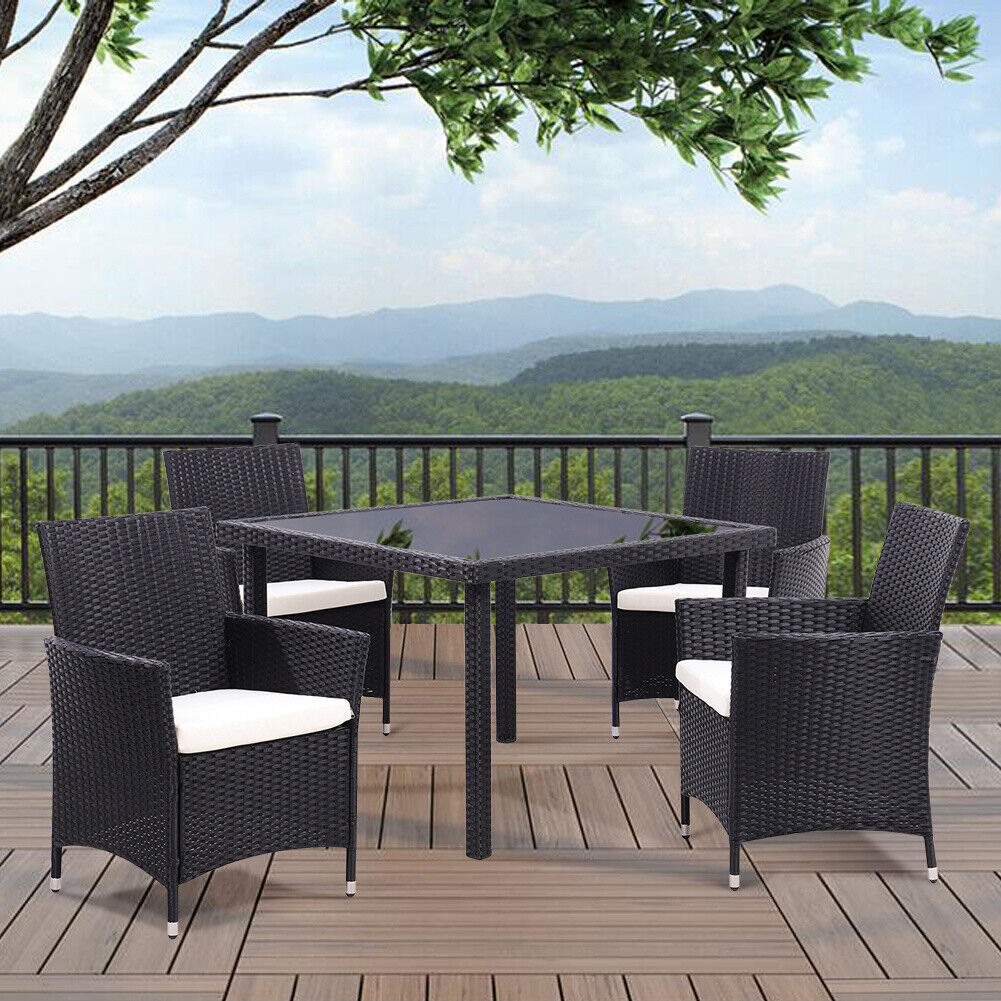 Rattan Garden Furniture Sets 4/6 PCS Rattan Chairs and Table Balcony Bistro Set