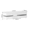 Modern 177cm White TV Unit TV Stand Cabinet High Gloss & Matt body RGB LED Light
