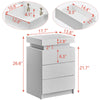 LED Light 3 Drawers Bedside Table High Gloss Cabinet Side End Table Living Room