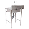 Stainless Steel Kitchen Freestanding Sink Laundry Basin w/ 360° Rotatable Faucet