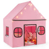 Kids Play Tent Large Playhouse w/ Side Storage Pocket-Pink + Grey