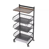 3/5/6 Tier Vegetable Fruit Trolley Cart Kitchen Rack Storage Basket Holder Shelf