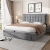 Ottoman Storage Gas Lift Bed Upholstered 4ft6 Double Bed Frame with Drawer Grey