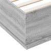 Lechnical Bed Frame with Grey Sonoma 140x200 Engineered Wood,Bed L4T9