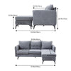 3 Seater L-Shaped Corner Sofa Click-Clack Couch Settee w/Reversible Chaise