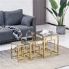 Set of 3 Glass Nesting Coffee Tables Stacking End Side Tables for Living Room