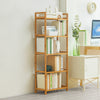 5 Tier Ladder Bookcase Shelving Unit Wooden Open Shelves Display Rack 128cm Tall