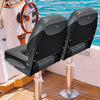 2 Pcs Folding Low-Back Boat Chair Fold-Down Ergonomic Yacht Seat W/ Strap