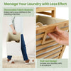 Freestanding Pull-out Laundry Cabinet with 2 Removable Bins-Natural
