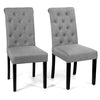 Parson Accent Diner Chairs Dining Room Chairs Set of 2 w/Padded Seat-Grey