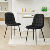 2Pcs Folk Designer Fabric or Velvet Dining Chairs Metal Legs Chairs