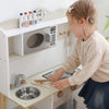 Large Wooden Play Kitchen Kids Pretend Cooking Role Play Toy with Utensils Gift