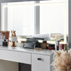 MDF Dressing Table LED Light Mirror 7 Drawers Stool Makeup Desk Bedroom Modern