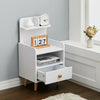Extra Tall Bedside Cabinet Nightstand Side Table Shelf Bookshelf Storage Drawer