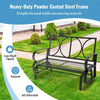 2 Seater Blue Outdoor Glider Bench with Cushions
