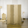 4 Panel Folding Room Dividers for Wall, Privacy Screen Panels, Brown