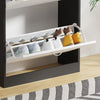 3 Drawer Shoe Cabinet Cupboard Storage Footwear Stand Wooden Rack Grey / White