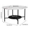 Heavy Duty Marble Coffee Table Large 2 Tier Round Sofa Side End Table Nightstand