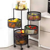 6 Tier Kitchen Rotating Storage Trolley Cart Utility Vegetable Mobile Shelf Rack