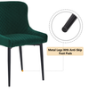 2/4/6 Pcs Dining Chairs Set Velvet Padded Seat Metal Legs Kitchen Armchair Home
