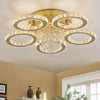 LED Ceiling Light Crystal Gold Chandelier Living Room Bedroom Dimmable w. Remote