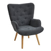 Modern Fabric Accent Chair with Ottoman Set Comfy High Back Armchair Home Office