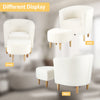Modern Upholstered Accent Sofa Chair w/ Ottoman Sherpa Armchair Lounge Chair UK