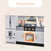 Wooden Play Kitchen Kids Pretend Play Kitchen Toy w/Freestanding Refrigerator