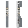 Slim Bathroom Tall Cabinet Floor Storage Cabinet Organizer-Grey+White