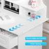Dressing Table With Led Mirror Modern Makeup Desk Vanity Table Set + 4 Drawers