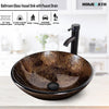 Bathroom Basin Tempered Glass Sink Clockroom Countertop Wash Bowl Tap Waste Set
