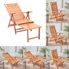 145 cm Adjustable Bamboo Recliner Chair / Bed Sun Lounger Garden Furniture ECO