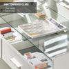 Dresser LED Dressing Table with Stool 5 Drawers Transparent Countertop