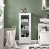 Bathroom Storage Cabinet 3 Tier White with Adjistable Shelves Standing Floor