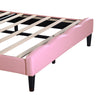 Double Upholstered Bed Frame 135x190 cm with Adjustable Button-Tufted Headboard
