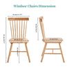 Set of 5 Solid Wood Windsor Spindle Back Dining Chairs Rectangular Dining Table