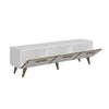 Kara Tv Stand Large with Storage - White & Wallnut
