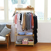 Solid Wood Coat Rack Stand Clothes Hanging Rail Rack Shelf Closet Portable Use