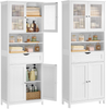 Kitchen Pantry Cabinet Shelves Drawer Acrylic Doors Storage Unit Freestanding