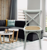 Grey Cross Back Dining Chair Comfortable & Stylish Oak Wooden Home Cafe Office