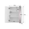 Bathroom Mirror Cabinet 2 Doors White Waterproof Wall Mounted Storage Wood