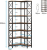 Tribesigns Tribesigns 7-Shelf Corner Bookshelf, Large Industrial Corner Bookcase
