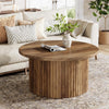 Round Coffee Table, 31.5-Inch Farmhouse Circle Center Table for Living Room