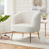 White Teddy Fleece Upholstered Single Sofa Bedroom Lounge Accent Tub Chair Stool