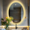 Smart Oval LED Bathroom Mirror Backlit Edge Anti-Fog Waterproof Makeup Mirror XL