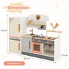 Kids Play Kitchen Set Toddlers Wooden Pretend Kitchen Toy Set w/ Refrigerator
